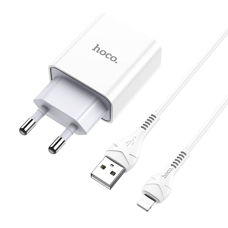 

СЗУ HOCO C81A (1USB/2.1A) + Ligthning, Белый