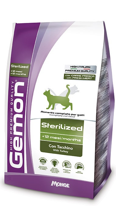 

Сухой корм Gemon Sterilized для взрослых кошек стерилизованных, с индейкой, 1,5 кг
