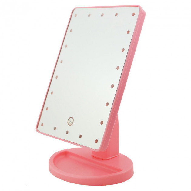 

Настольное косметическое зеркало с подсветкой для макияжа Magic Large LED Mirror 22 Розовое (NJ-230)