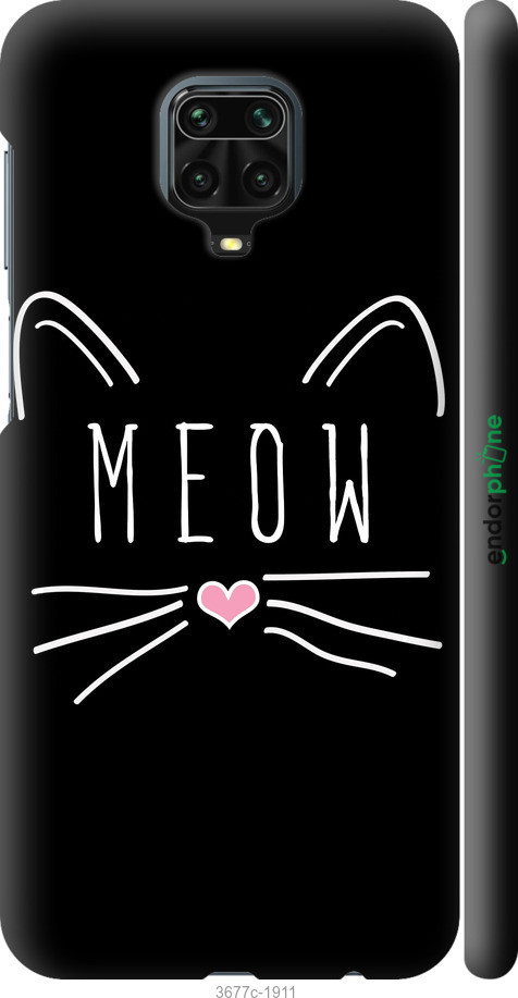 

Чехол на Xiaomi Redmi Note 9 Pro Kitty "3677c-1911-37739, Черный