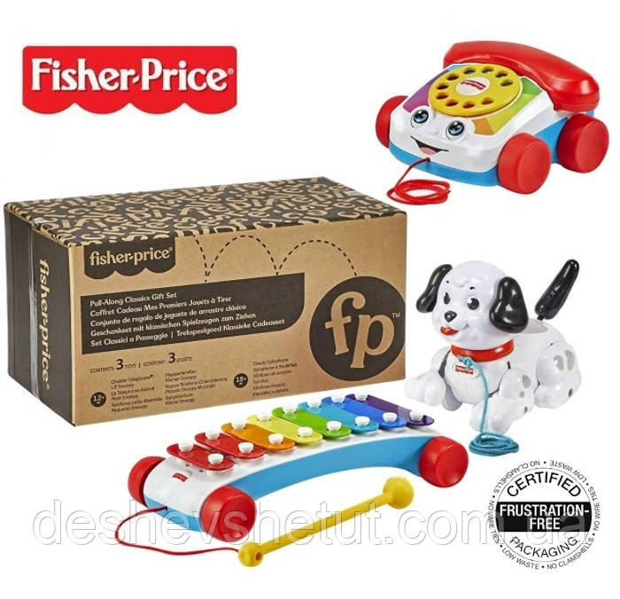 

Fisher-Price Pull-Along Basics Gift Set Набір іграшок для малюків Фішер Прайс Набор игрушек Фишер Прайс Mattel