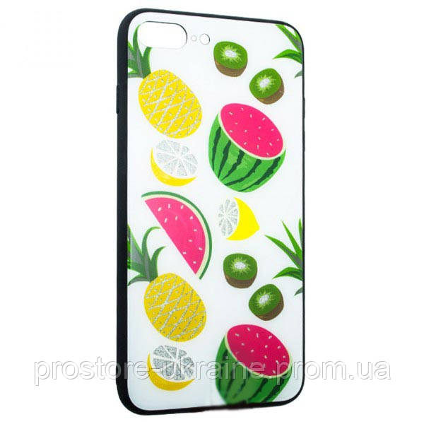 

Чехол накладка Glass Case Apple iPhone 7 Plus, 8 Plus Fruits, Микс