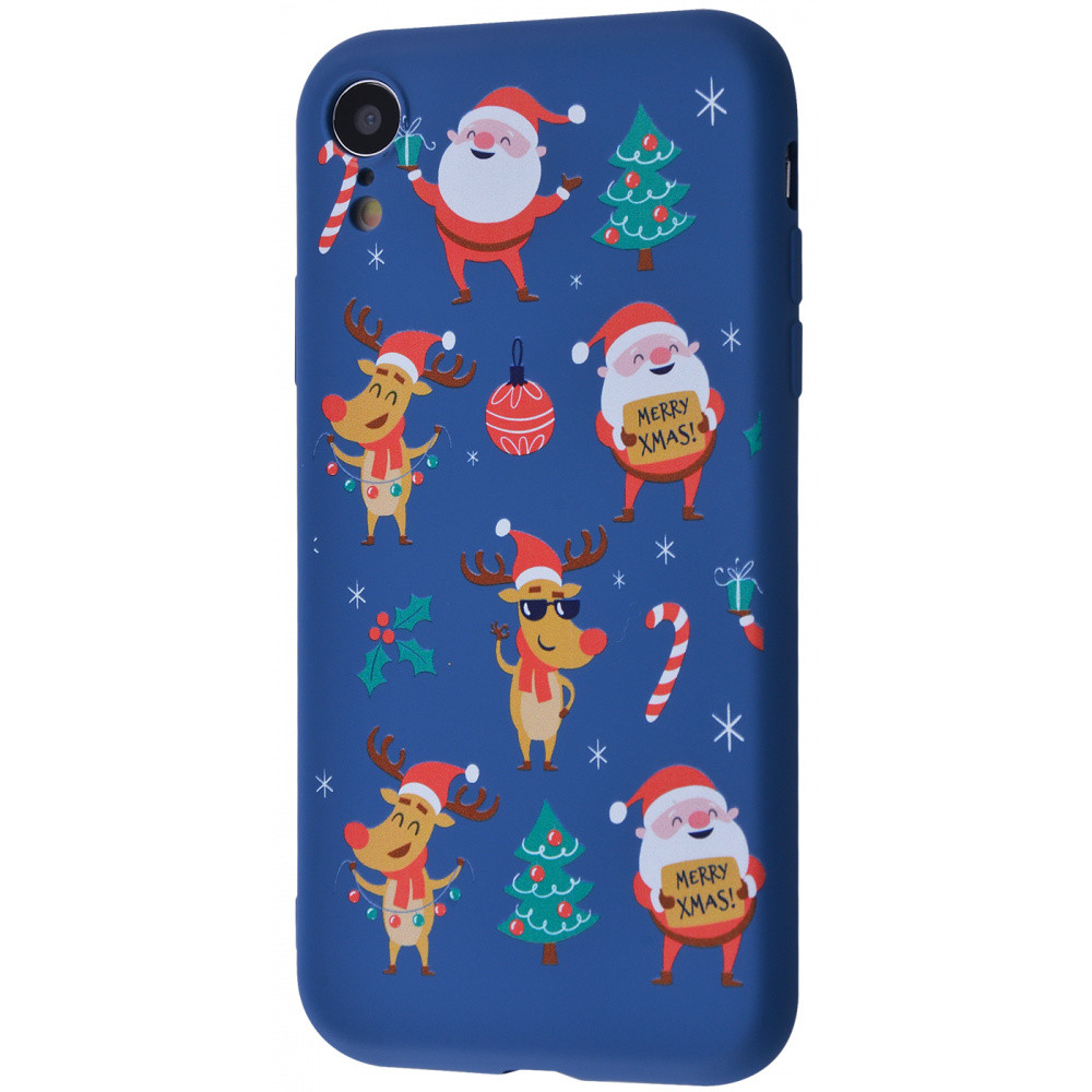 

WAVE Fancy Winter Case (TPU) iPhone Xr santa_claus_and_deer_dark_blue