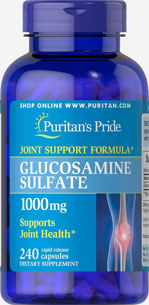 

Глюкозамин Сульфат, Glucosamine Sulfate 1000 mg, Puritan's Pride, 240 капсул, скидка