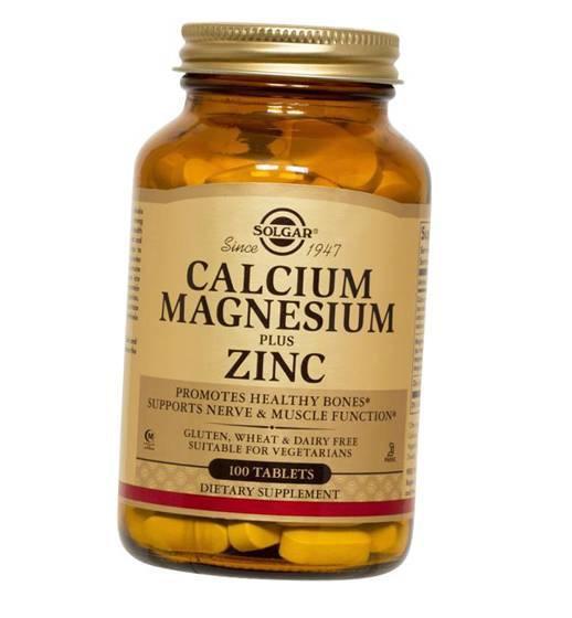 

Кальций, Магний, Цинк, Calcium Magnesium Plus Zinc, Solgar, 100 таблеток