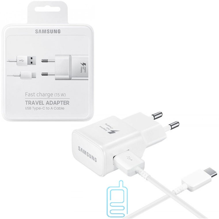 

Сетевое зарядное устройство Samsung S8 Fast charger 1USB 2.0A Type-C white пластик, Белый