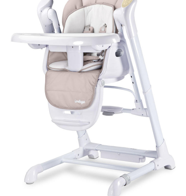 

Детский стульчик для кормления + качель Caretero Indigo beige