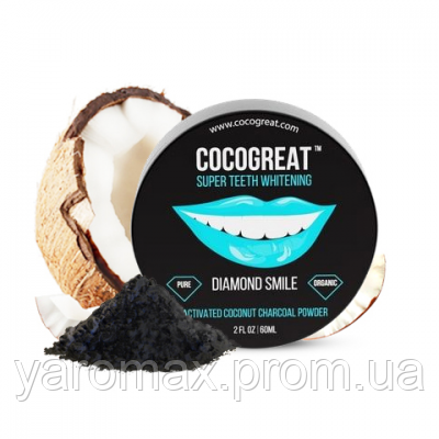 

Зубной порошок Cocogreat для отбеливания зубов кокосовым углем 30 г SKL30-150542