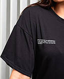 Жіноча літня футболка хлопок чорна біла сіра розмір універсальний 48-54, фото 9