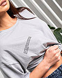 Жіноча літня футболка хлопок чорна біла сіра розмір універсальний 48-54, фото 6