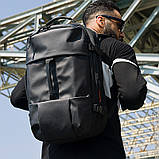 Рюкзак міський Tangcool з унікальною трансформацією в дорожня сумка чорна Код 15-0037, фото 8