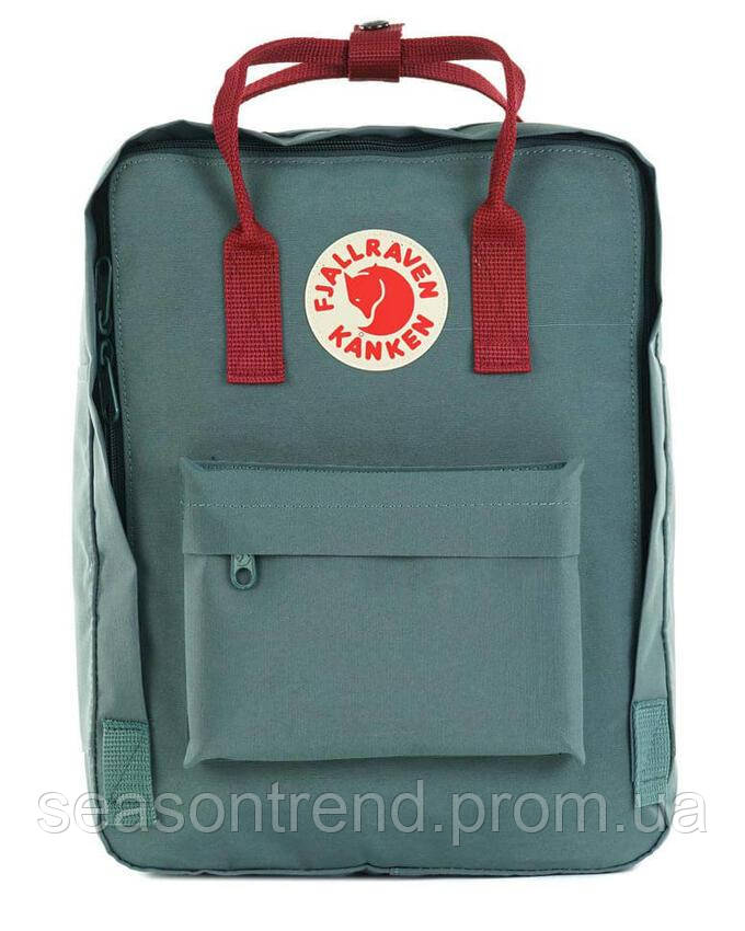 

Городской Рюкзак Fjallraven Kanken Classic 16 л Оливковый с бордовыми ручками