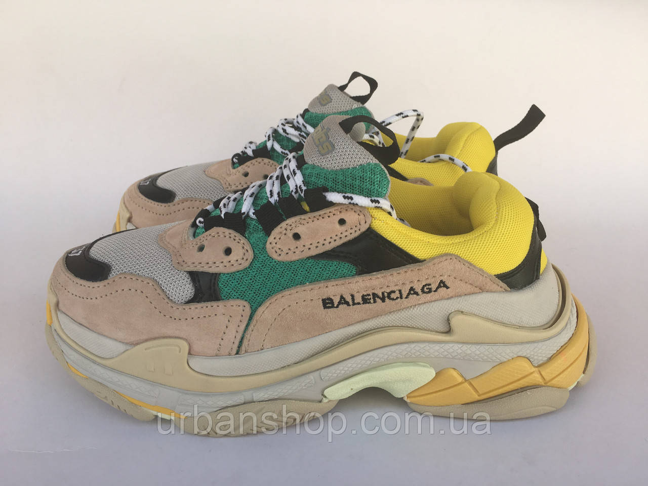 

Balenciaga Triple S Beige/Green/Yellow, Черный