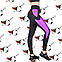 Женские спортивные лосины со вставками сиреневого цвета, фото 2