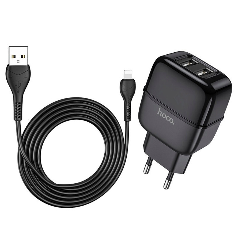 

СЗУ HOCO C73A (2USB/2.4A) + microUSB, Черный