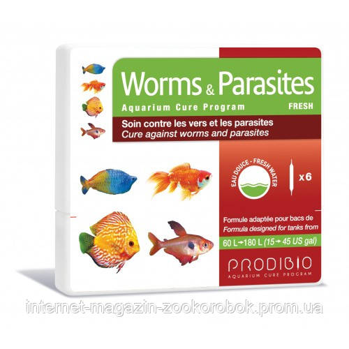 

Средство Prodibio Worms & Parasites Fresh для пресноводных аквариумов, 6 ампул