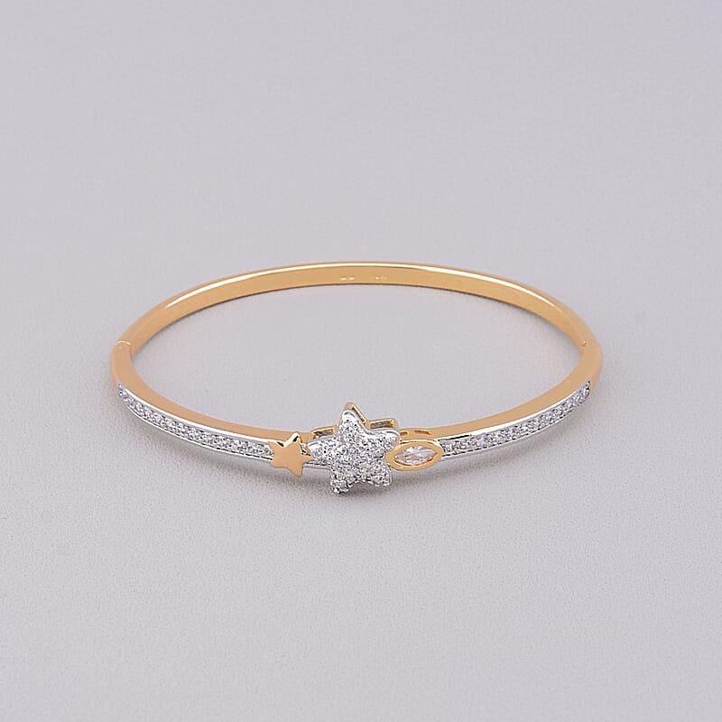 

Браслет на руку медицинское золото Xuping Jewelry украшено изделие фианитами 17 см покрытие изделия
