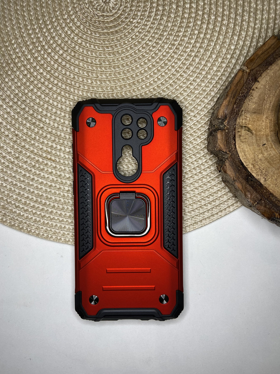 

Чехол Kickstand для Xiaomi Redmi Note 8 Pro с кольцом (красный)