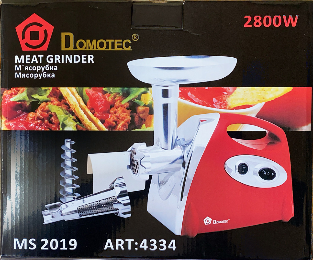 

М ясорубка Domotec MS 2019 RED 2400W + соковитискач