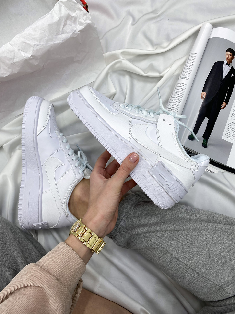 

Nike Air Force 1 Shadow White (белые), Белый