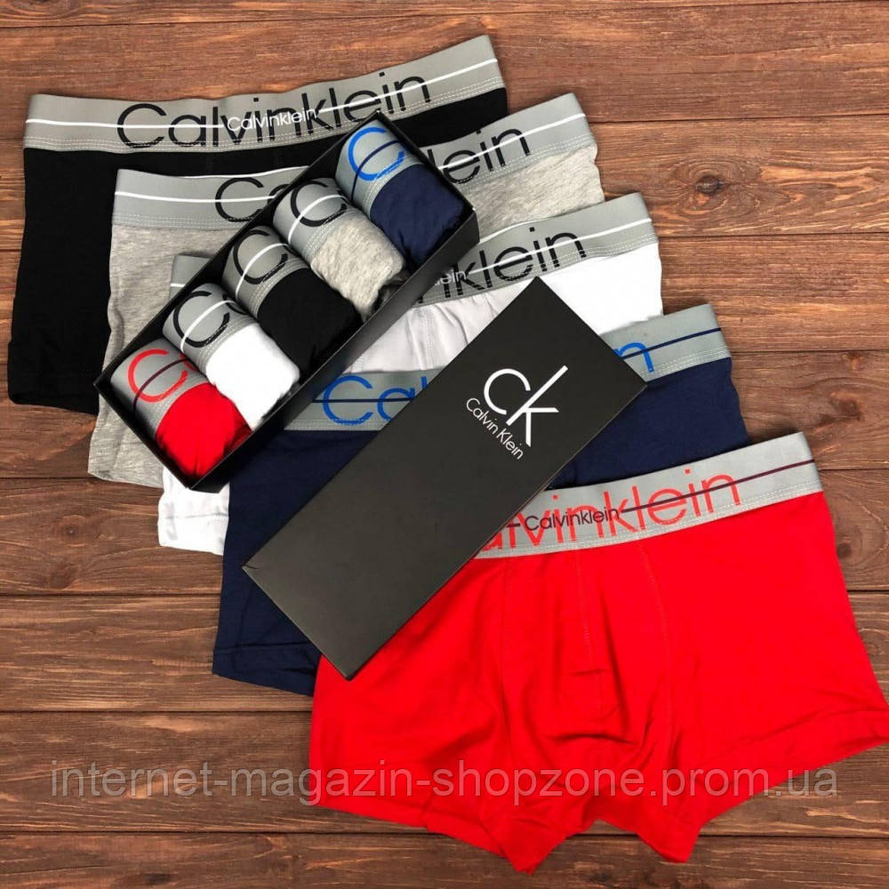

Набор мужских трусов Calvin Klein 003 Чёрный, Серый, Белый, Синий, Красный, Черный;белый;красный;синий;серый