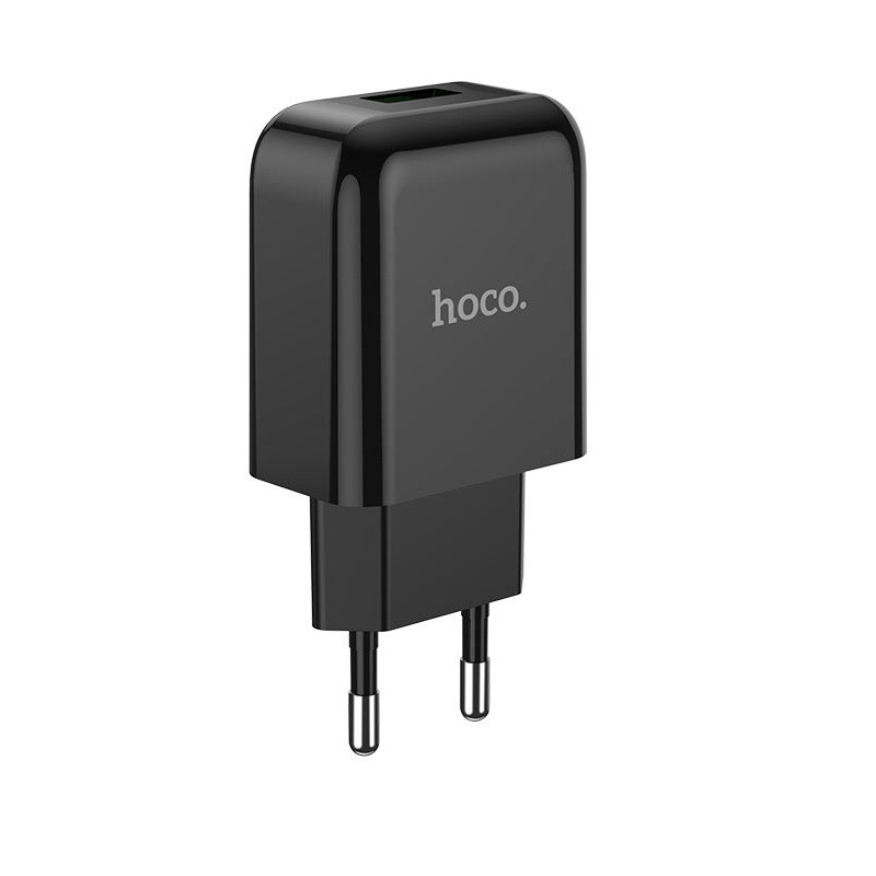 

Сетевое зарядное устройство Hoco N2 Vigour single port charger (1USB, 2,1A) Black, Черный