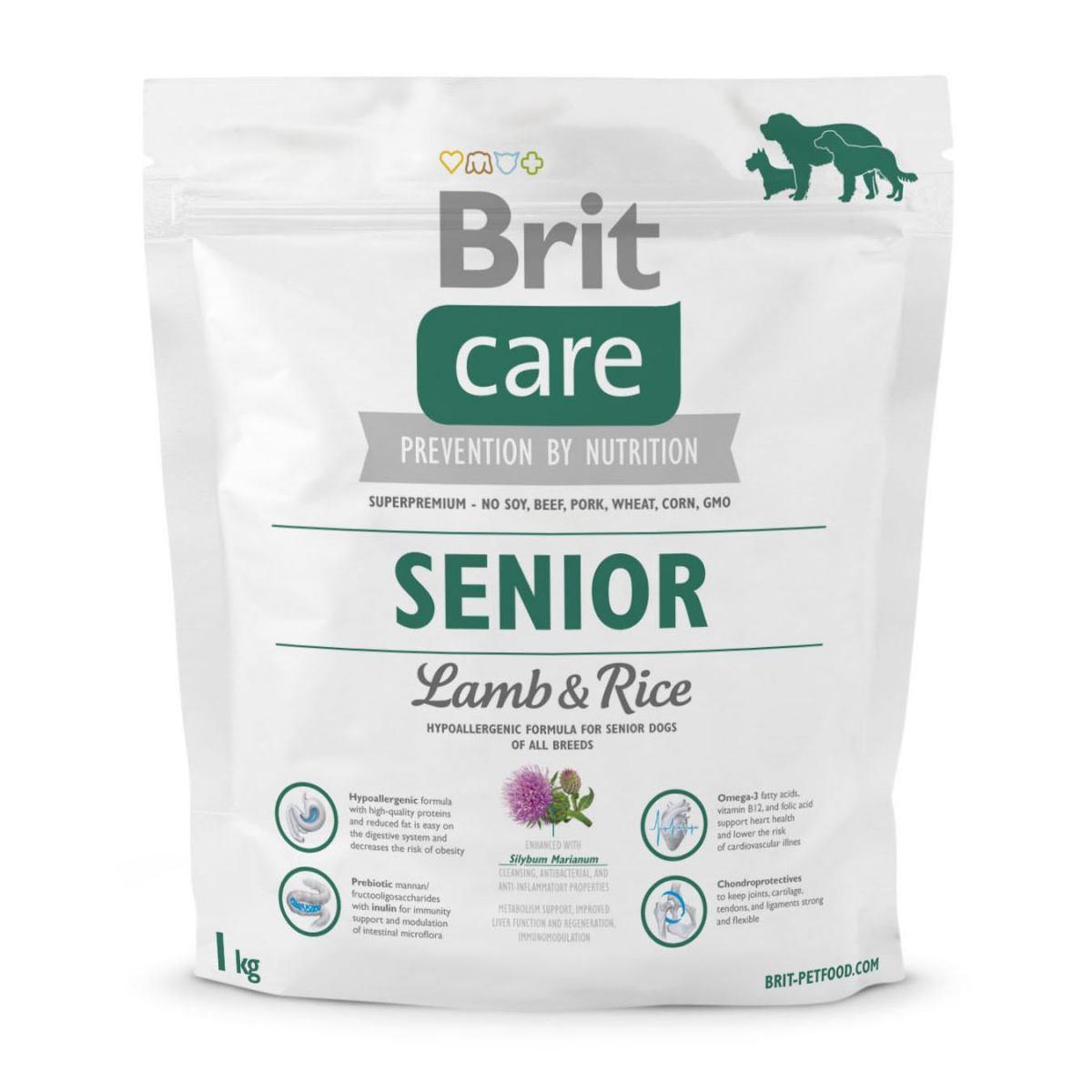 

Сухой корм для пожилых собак всех пород Brit Care Senior Lamb & Rice 1 кг (ягненок и рис)