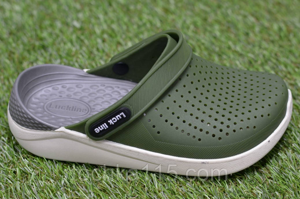 

Детские шлепанцы кроксы сабо crocs haki хаки р30-35