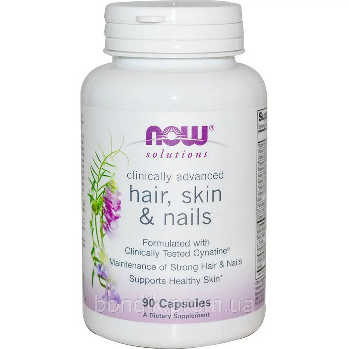 

Витамины для Кожи, Волос и Ногтей, Hair, Skin & Nails, Now Foods, 90 капсул