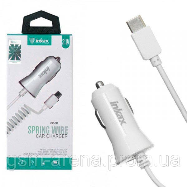 

Автомобильное зарядное устройство inKax CC-33 1USB 2.1A Type-C Белый