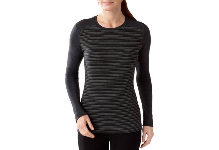 

Термофутболка Smartwool Women's Merino 250 Base Layer Pattern Crew M, Charcoal Heather (010), Winter white