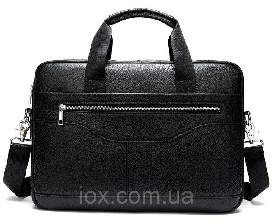 

Деловая мужская сумка из зернистой кожи Vintage 14886 Черная, Черный