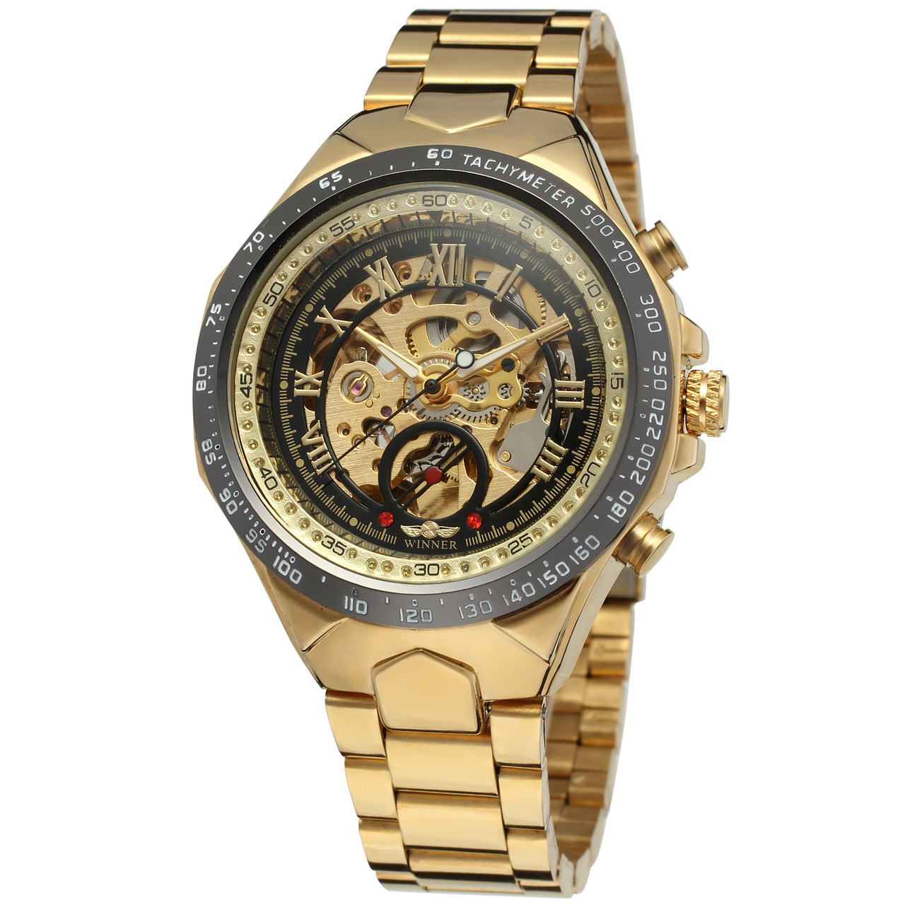 

Часы наручные Winner 8067 Gold-Black-Black Red Cristal