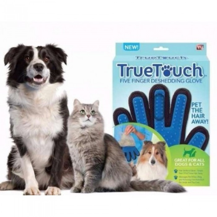 

Перчатка для животных вычесывания True Touch Pet Brush Gloves