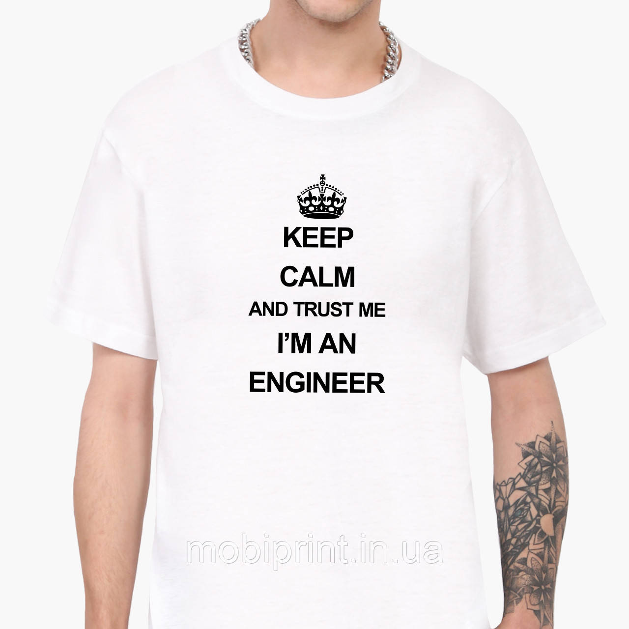 

Футболка мужская Инженер (Keep Calm and trust me i'm an engineer) Белый (9223-2008) M