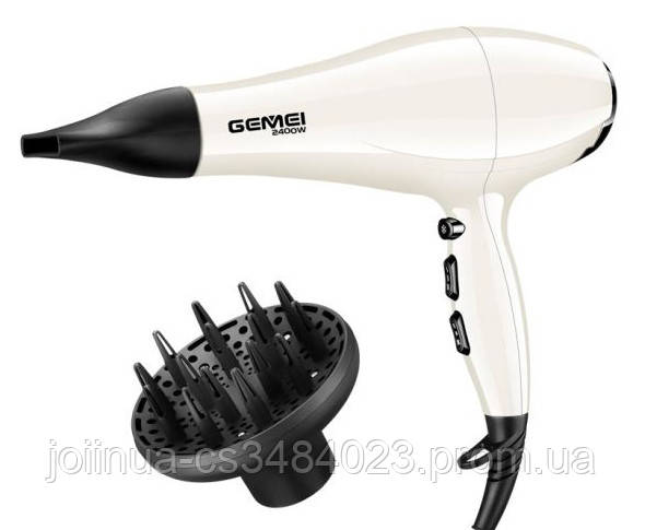 

Профессиональный фен для волос Gemei GM105 2400W White Pearl (7461)