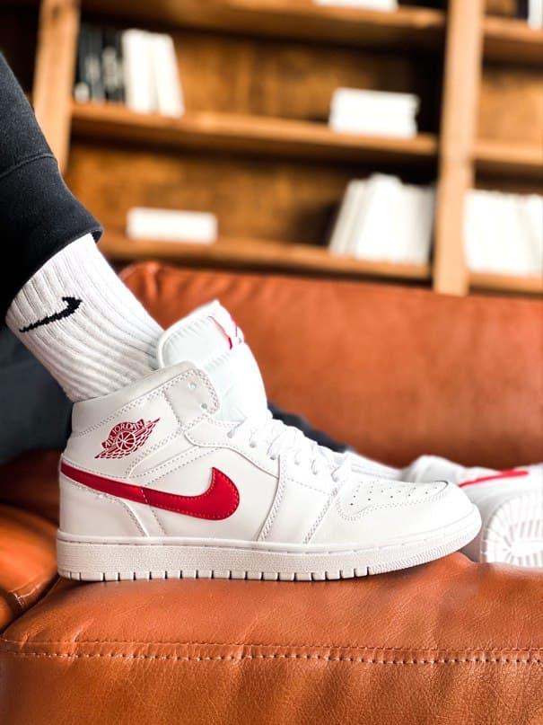 

Nike Air Jordan 1 White Red (Белый) 44