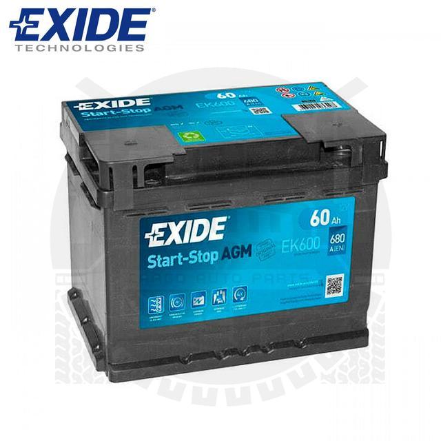 

EK600 Акумулятор EXIDE AGM - 60Ah| EN 680 | 242x175x190 (ДхШхВ)