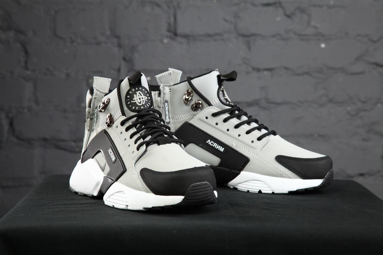 

Зимние Мужские серые Кроссовки Nike Huarache Winter Acronym, Серый