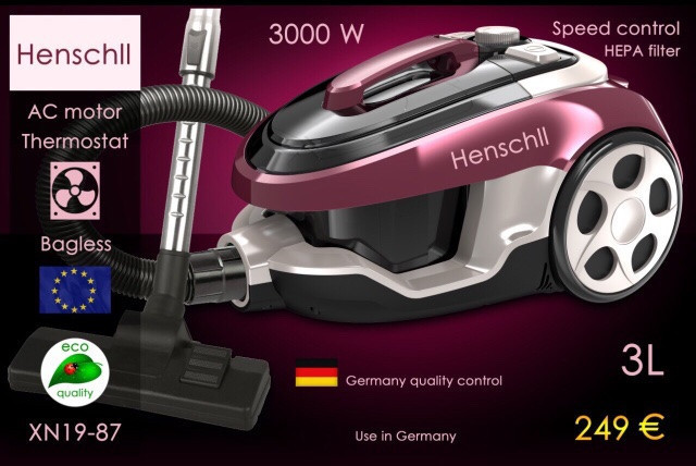 

Пылесос Henschll XN19-87, колбовый, 3L - 3000W +термостат