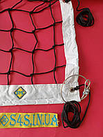 Сетка для классического волейбола «ЭЛИТ 10 НОРМА» с тросом черно-белая, прорезиненная обшивка, Остатки №111, фото 1