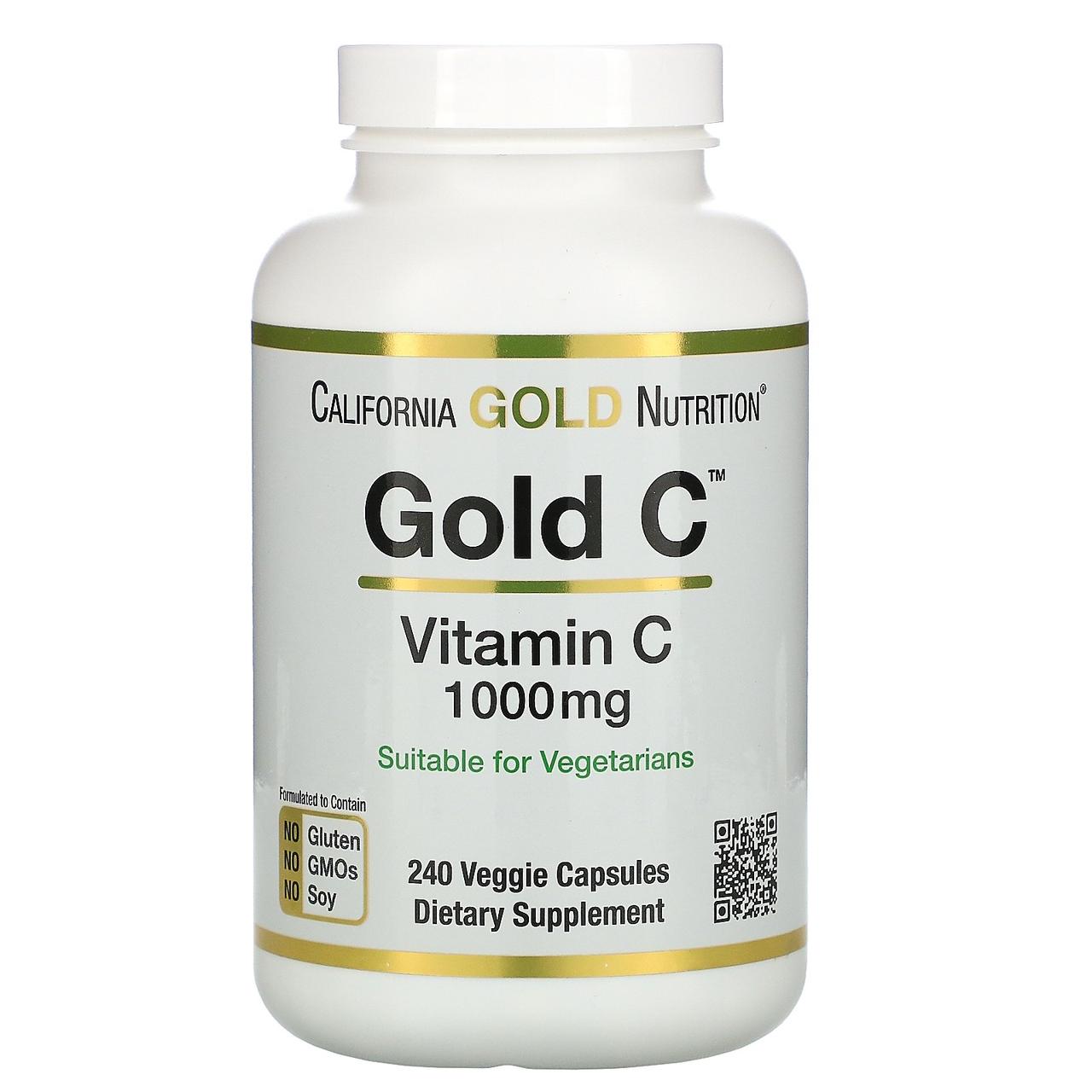 

Витамин C, California Gold Nutrition, 1000 мг, 240 капсул