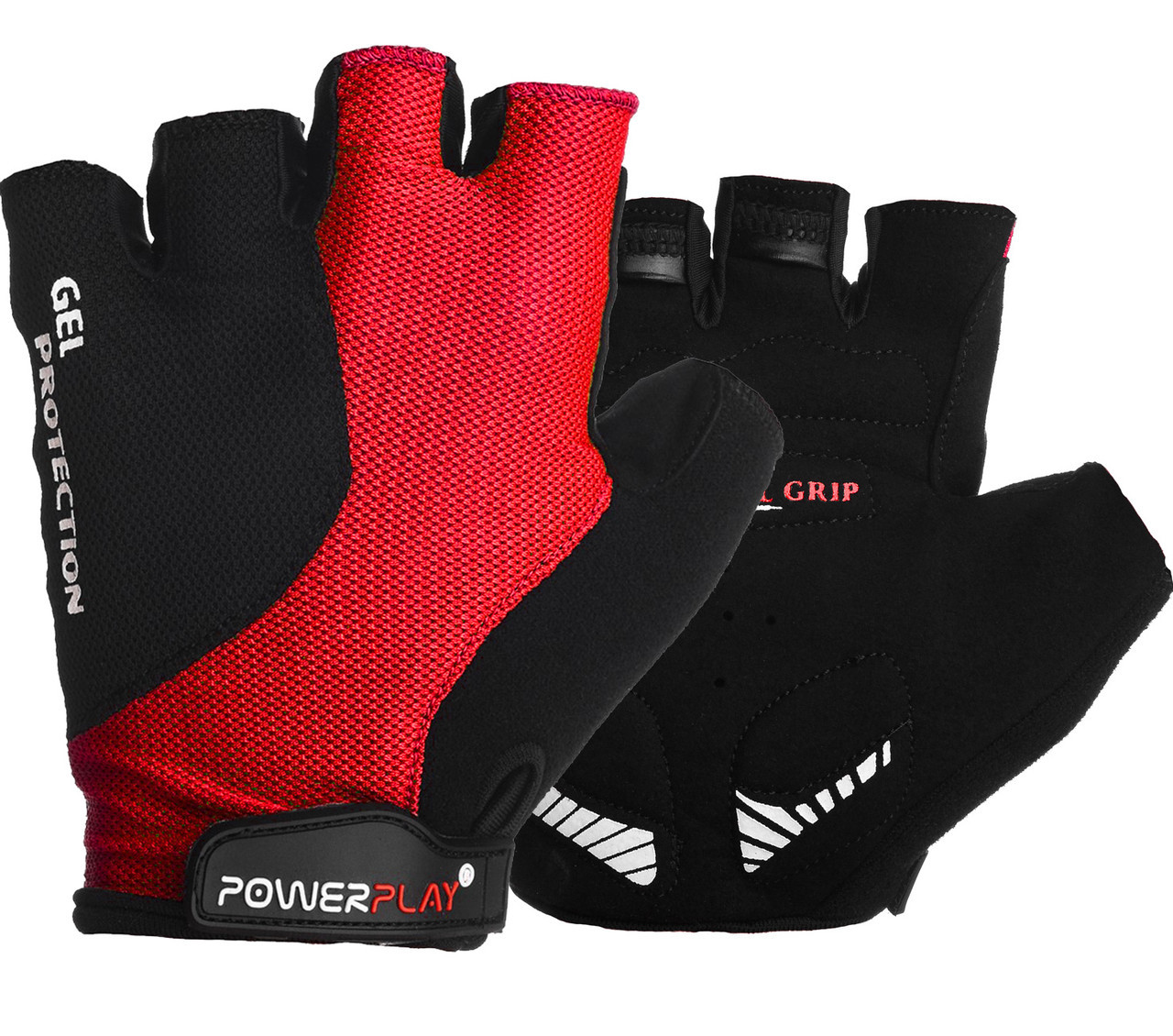 

Велорукавички PowerPlay 5028 C XL Чорно-червоні (5028C_XL_Red), Black-red