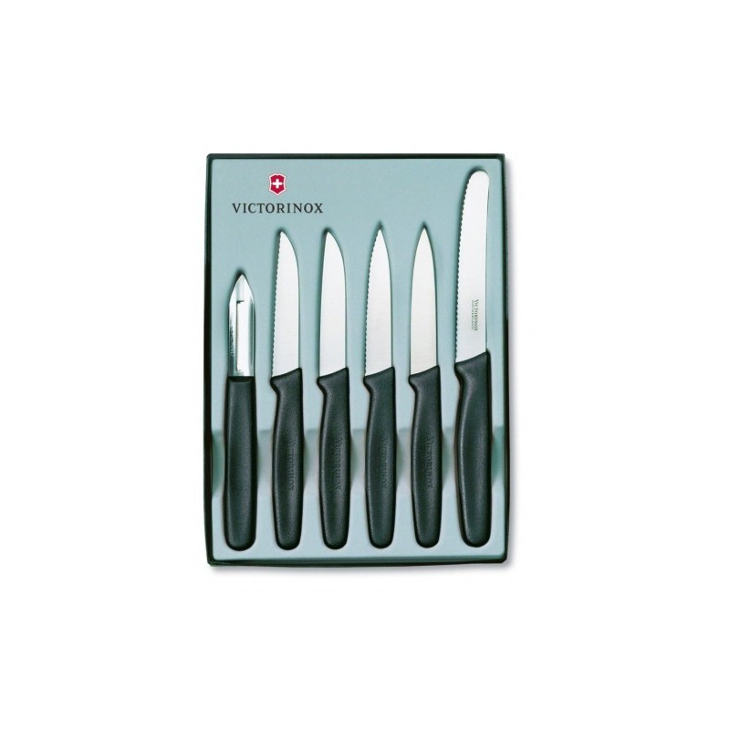 

Набор кухонных овощных ножей Victorinox Paring Set 6 шт Черный (5.1113.6)