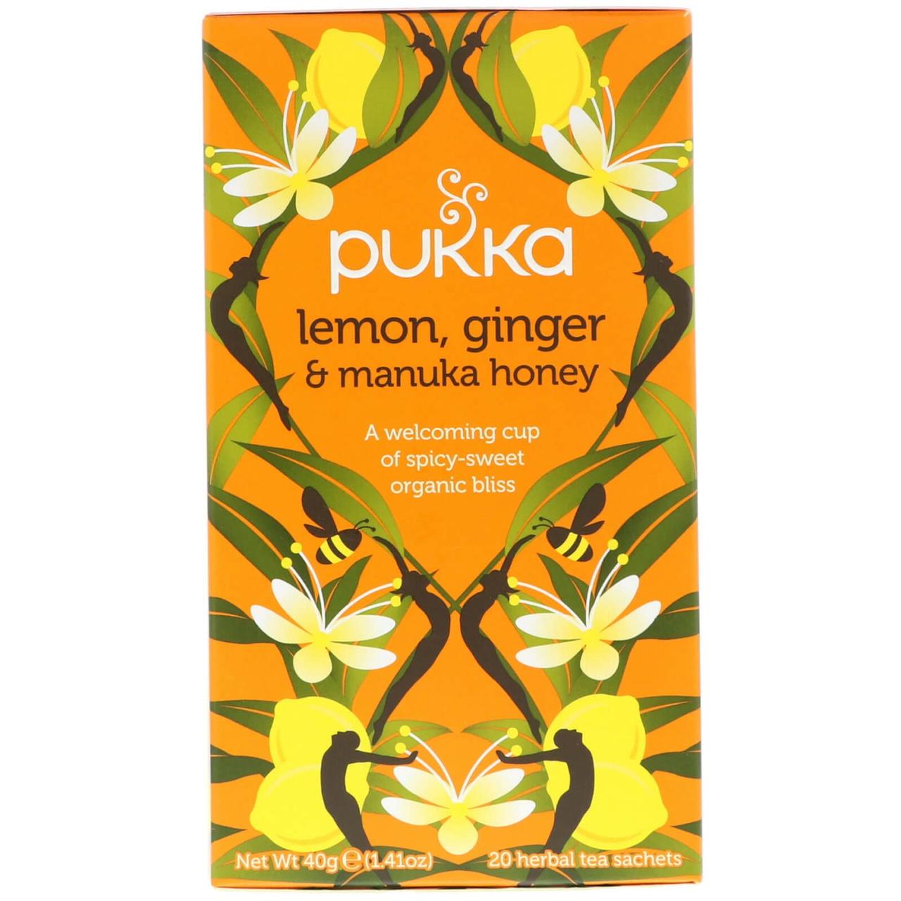 

Pukka Herbs, Lemon Ginger & Munka Honey Tea, 20 Herbal Tea Sachets, 0.07 oz (2 g) Each