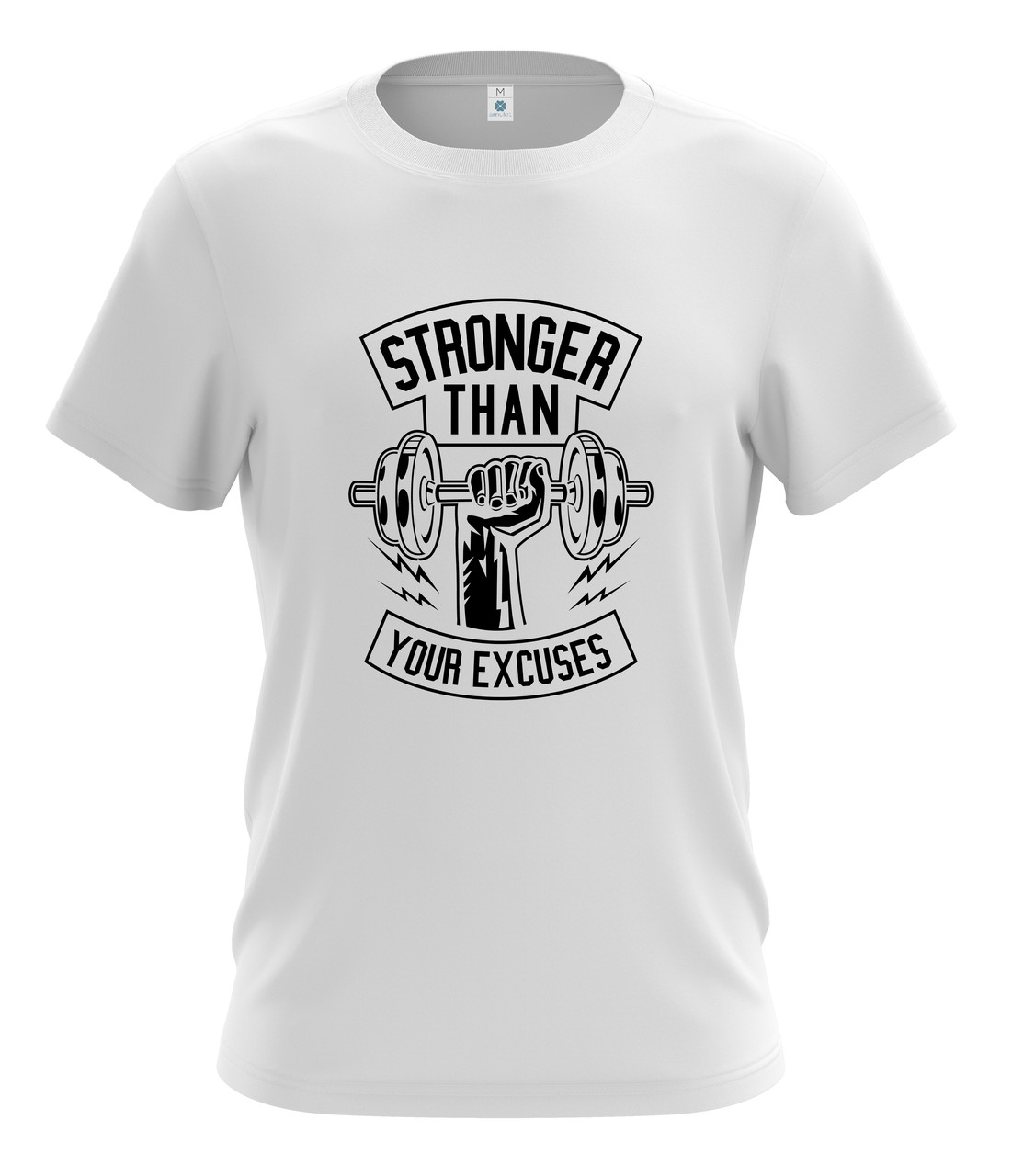 

Футболка мужская спортивная "Stronger in GYM" Белый, XXXL