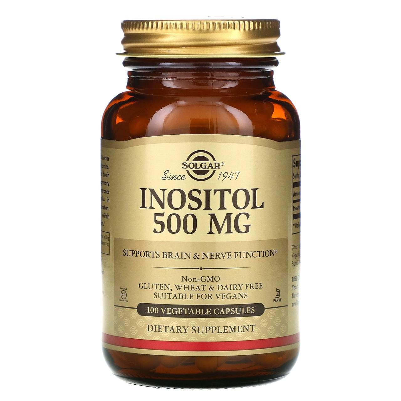 

Инозитол, Inositol, Solgar, 500 мг, 100 капсул