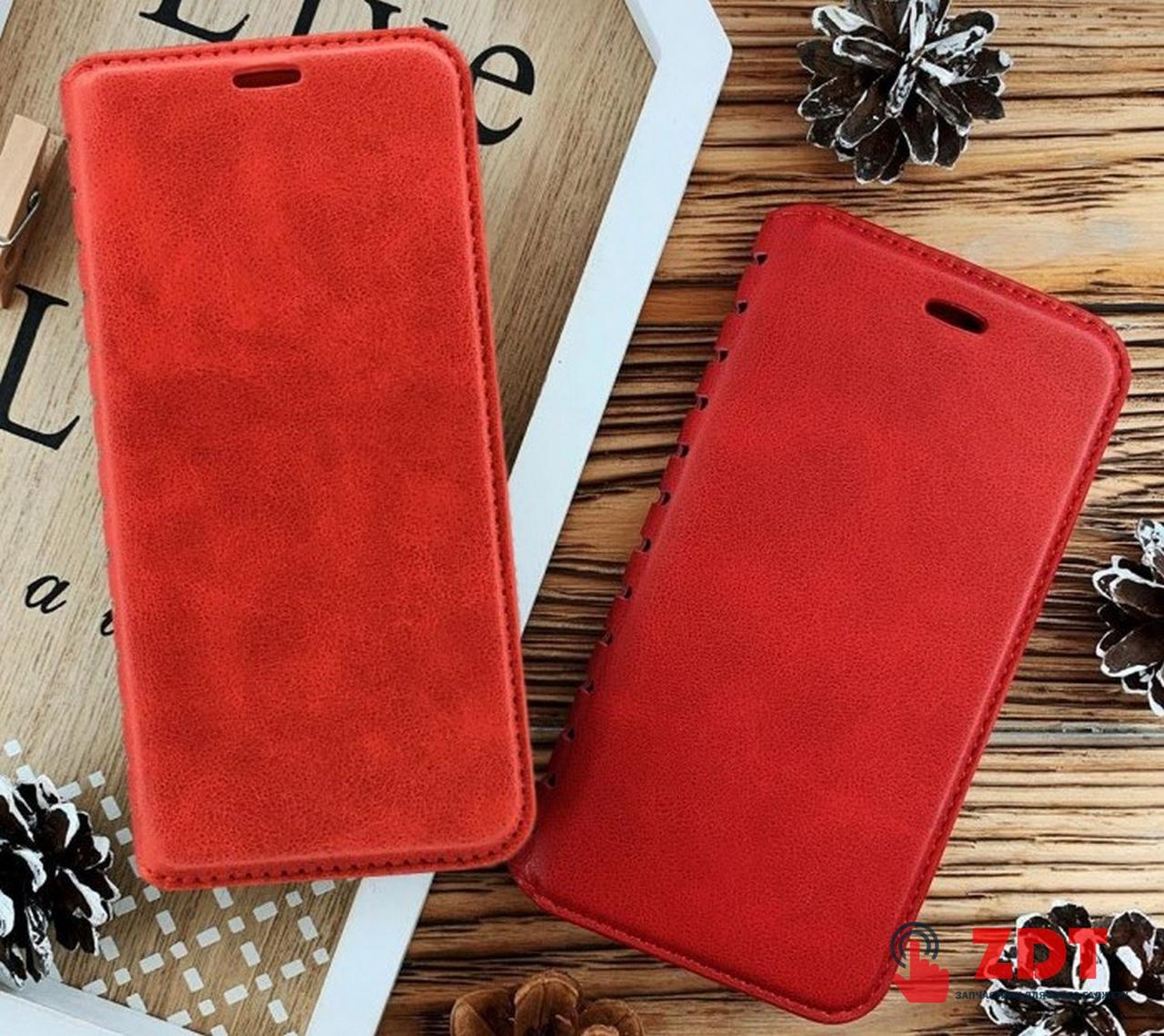 

Чехол- книжка Leather Folio (high copy) для Meizu M6S- красный (830723)