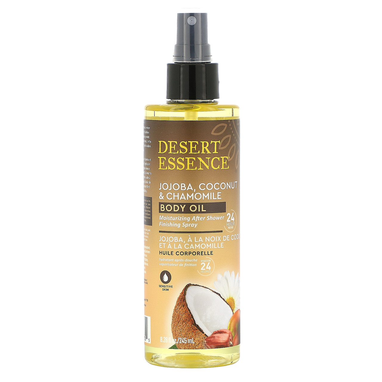 

Desert Essence, Jojoba, Coconut & Chamomile Body Oil Spray, 8.28 fl oz (245 ml)