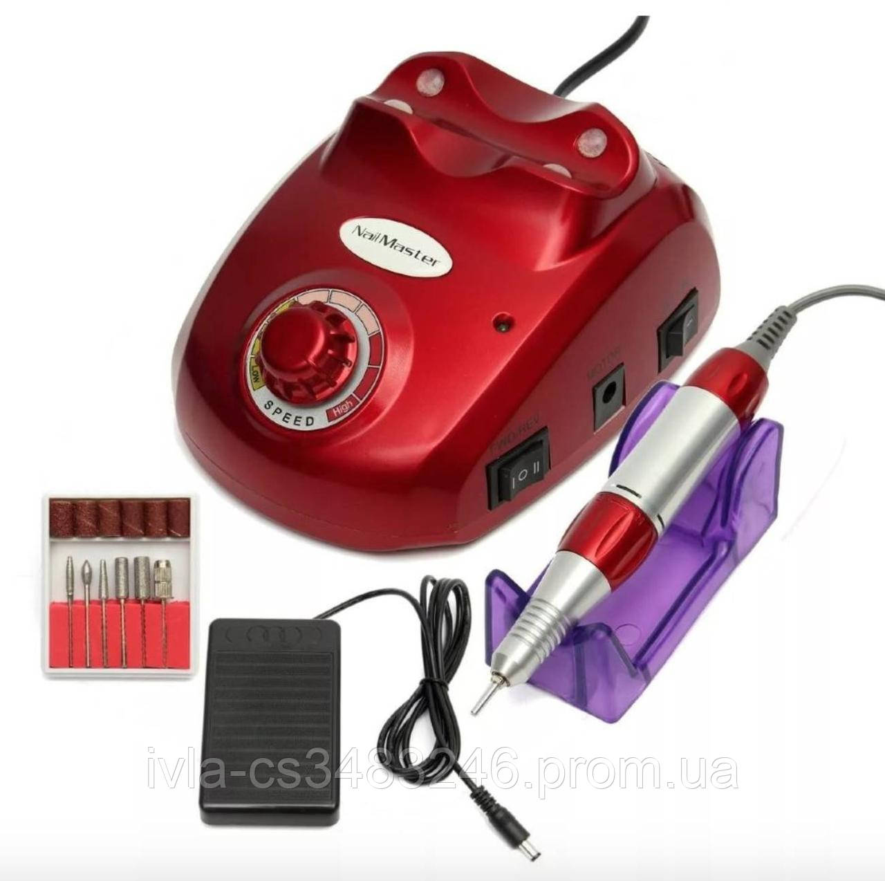 

Профессиональный фрезер Beauty Nail Master DM-502 Glazing Machine для маникюра педикюра 35000 об/мин 30W, Красный